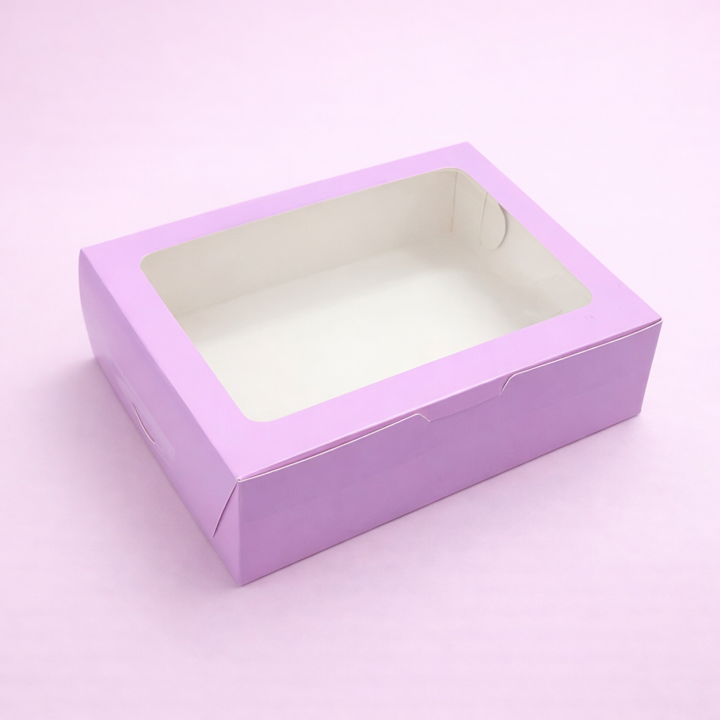 Caja 23x17x7cm Lila con visor - MOM1V.3