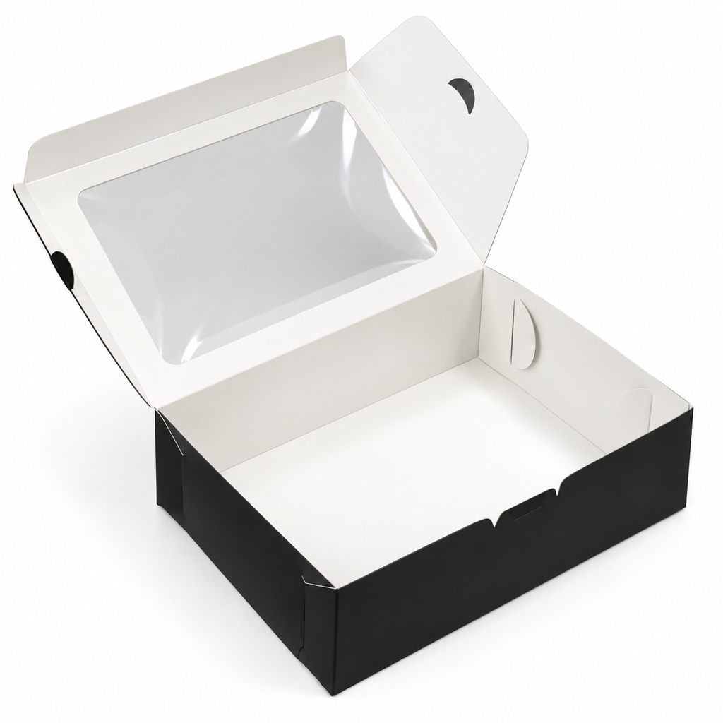 Caja 23x17x7cm con Visor Negro Mate - 641689