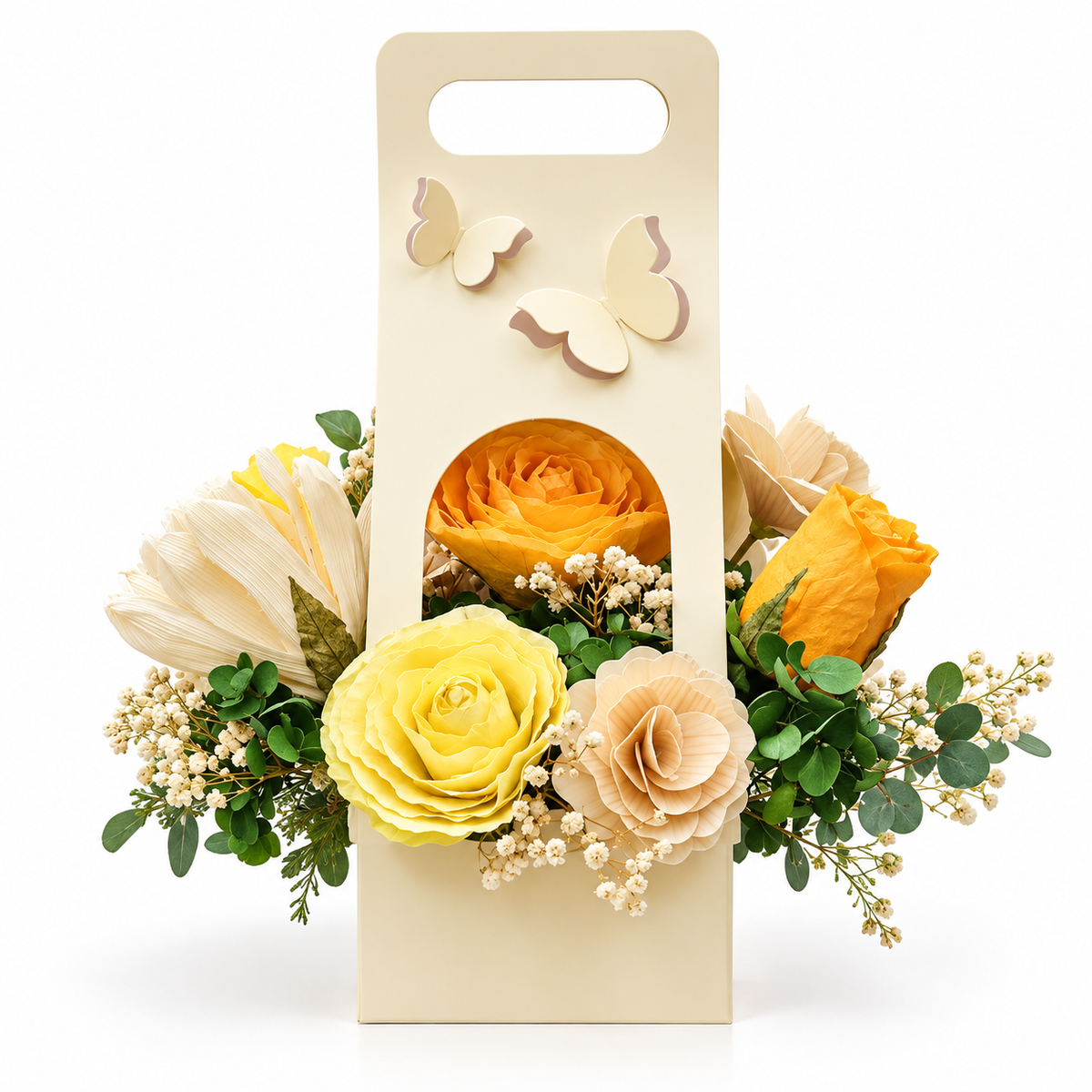 CAJA RELIEVE MARIPOSA 12x12x35cm