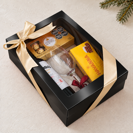 Caja 34x24x10cm DOBLE PARED NEGRO -643722