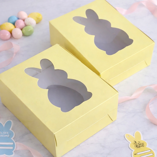 CUP6 22x17.5x8.5cm - Caja p/ Huevo de Pascua Amarillo Pastel - soporte a elección