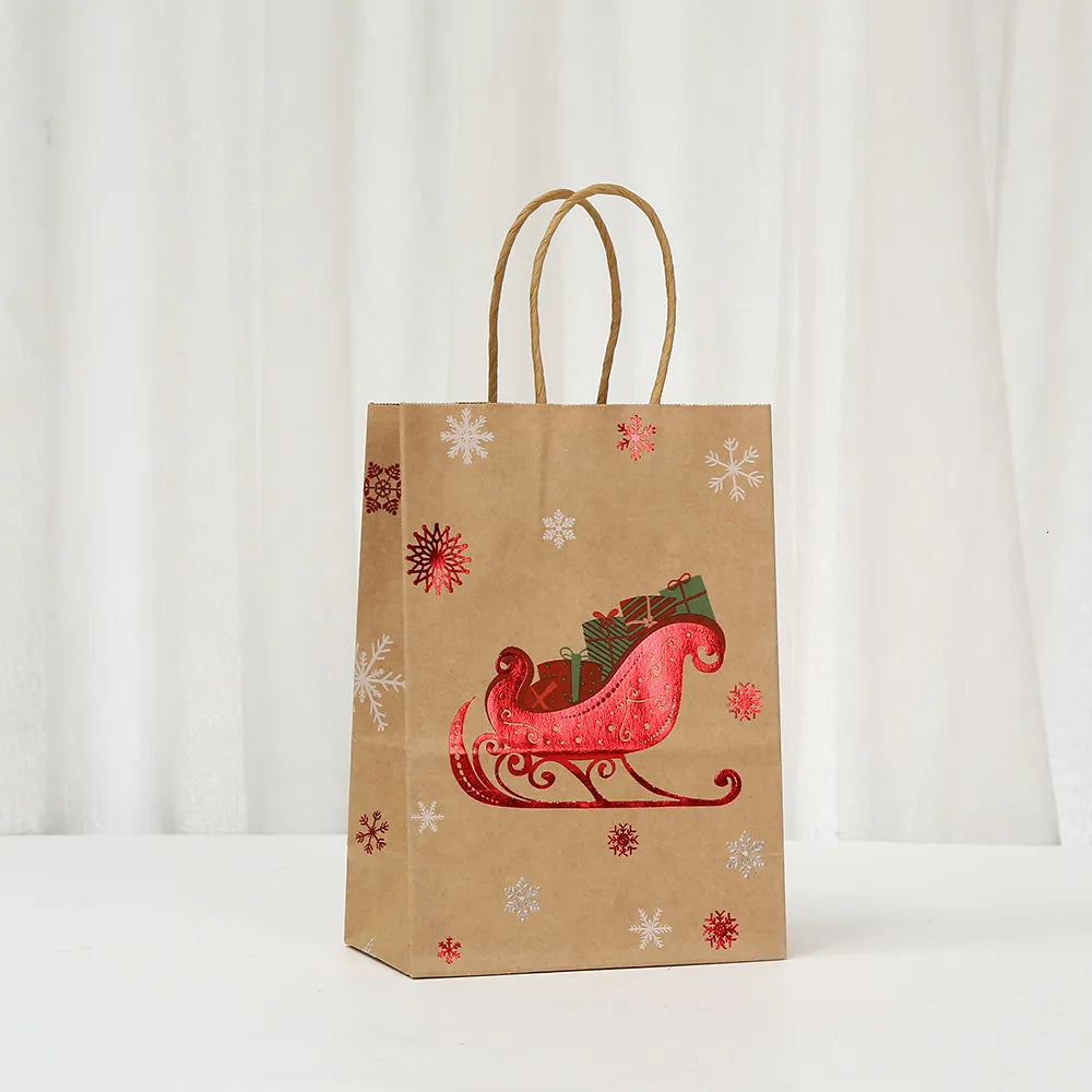 Bolsa Papel Kraft Navidad 21x11x27cm.