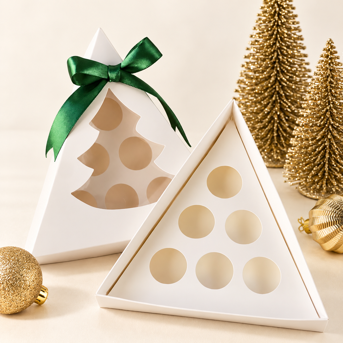 Caja Navidad Triangular p/ 6 bombones