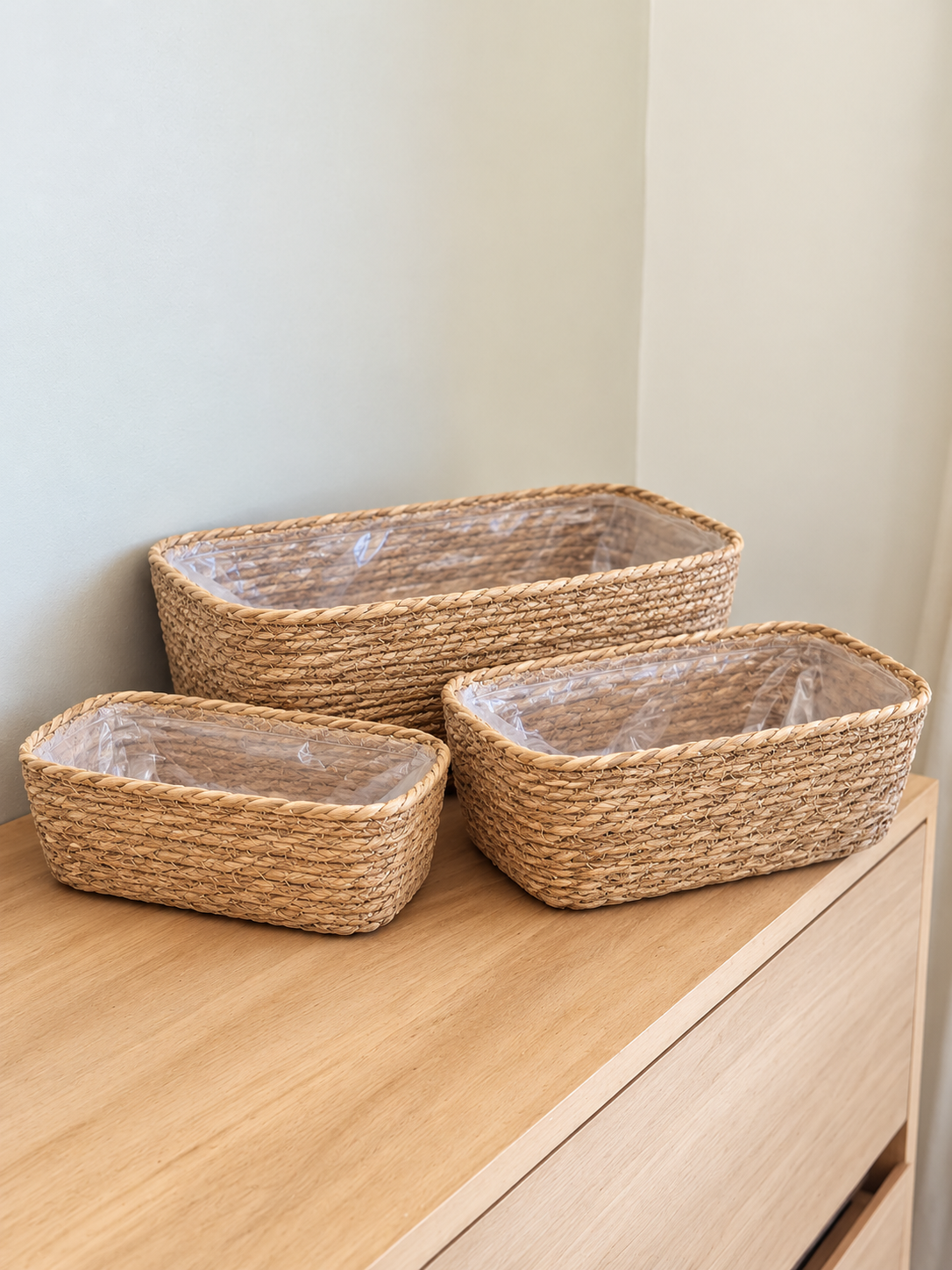 Cesto rectangular natural