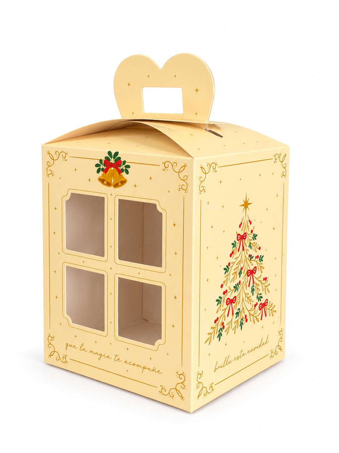 CAJA 13X13X17 CM PAN DULCE 500 GR - NAVIDAD