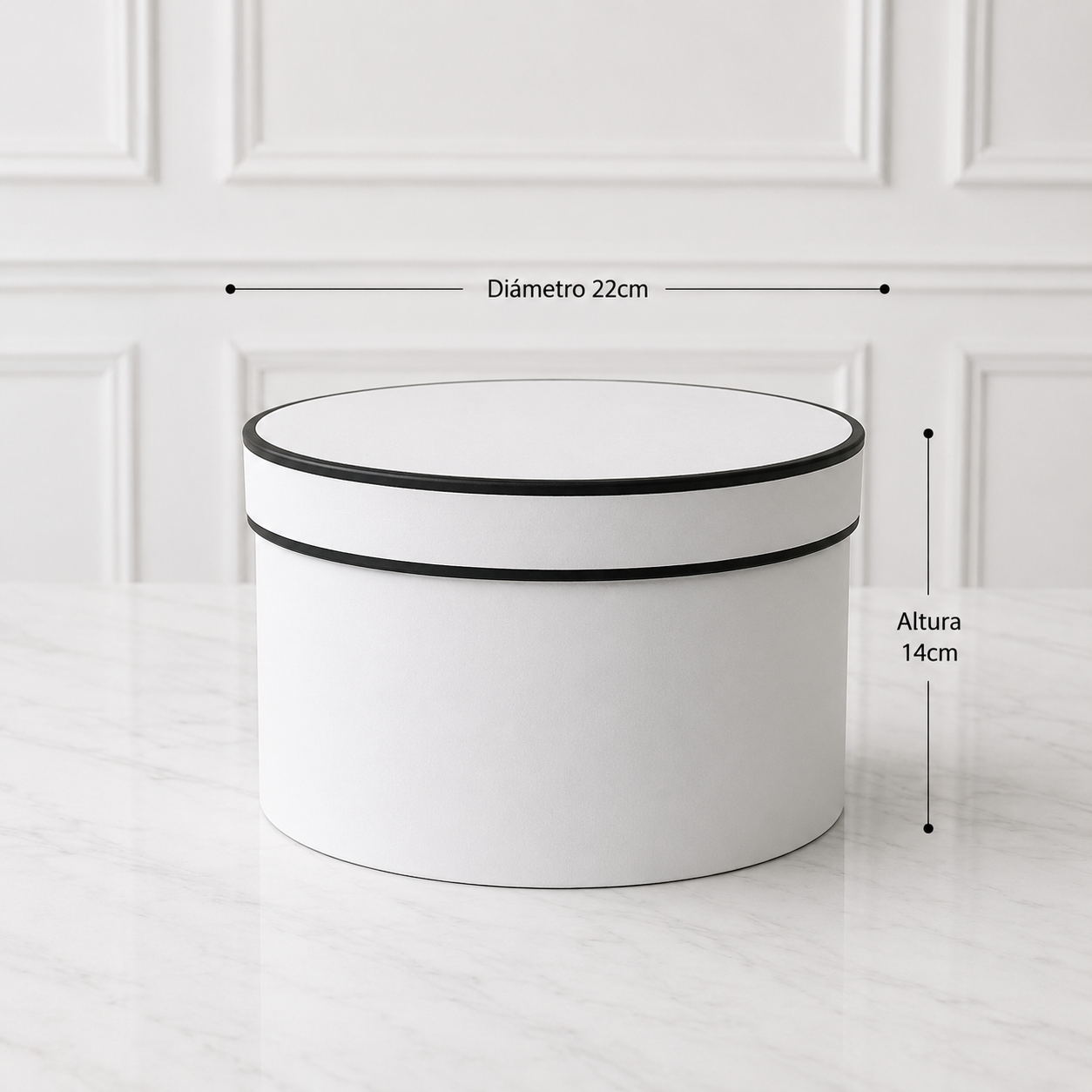 CAJA REDONDA BLANCO 22X14.5cm - COD 643173
