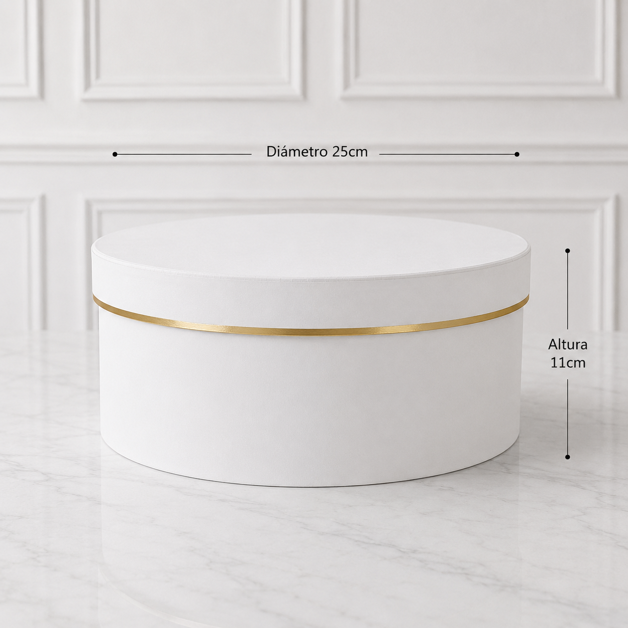 Caja Premium redonda blanca 25dx11h - COD 642022