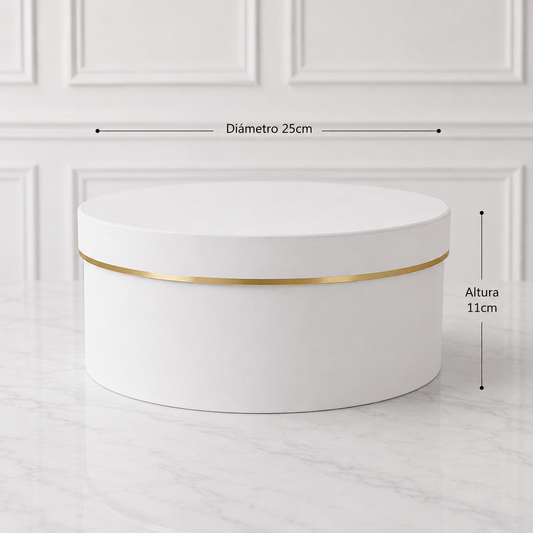 Caja Premium redonda blanca 25dx11h - COD 642022