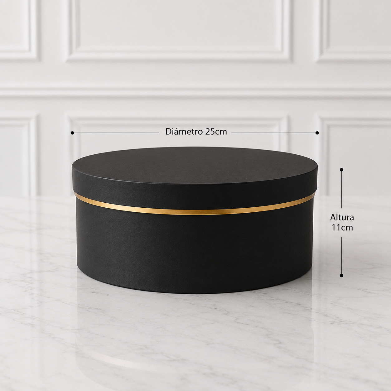 Caja Premium Redonda Negro 25DX11H - COD 641911