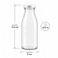 BOTELLA DE VIDRIO TAPA BLANCA 300ML - 641319