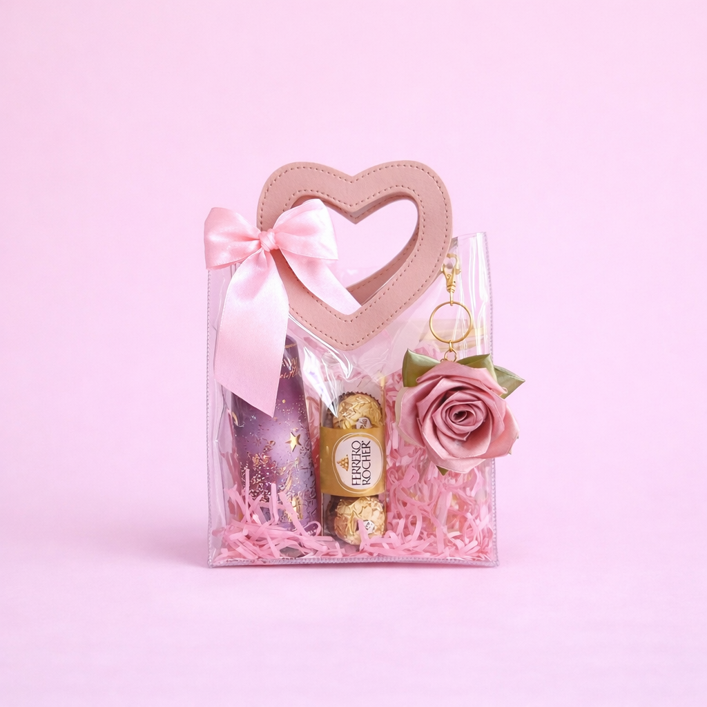 Bolsa PVC con Manija Corazón 16x8x18CM PK