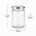BOTELLA DE VIDRIO TAPA PLATA 350ML - 643256