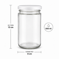 BOTELLA DE VIDRIO TAPA BLANCA 500ML - 643061
