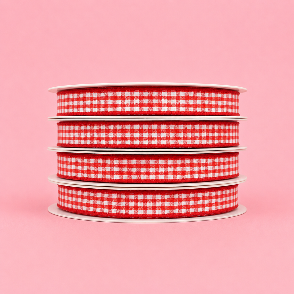 CINTA 1CM X 45 METROS CUADROS ROJO - 642593