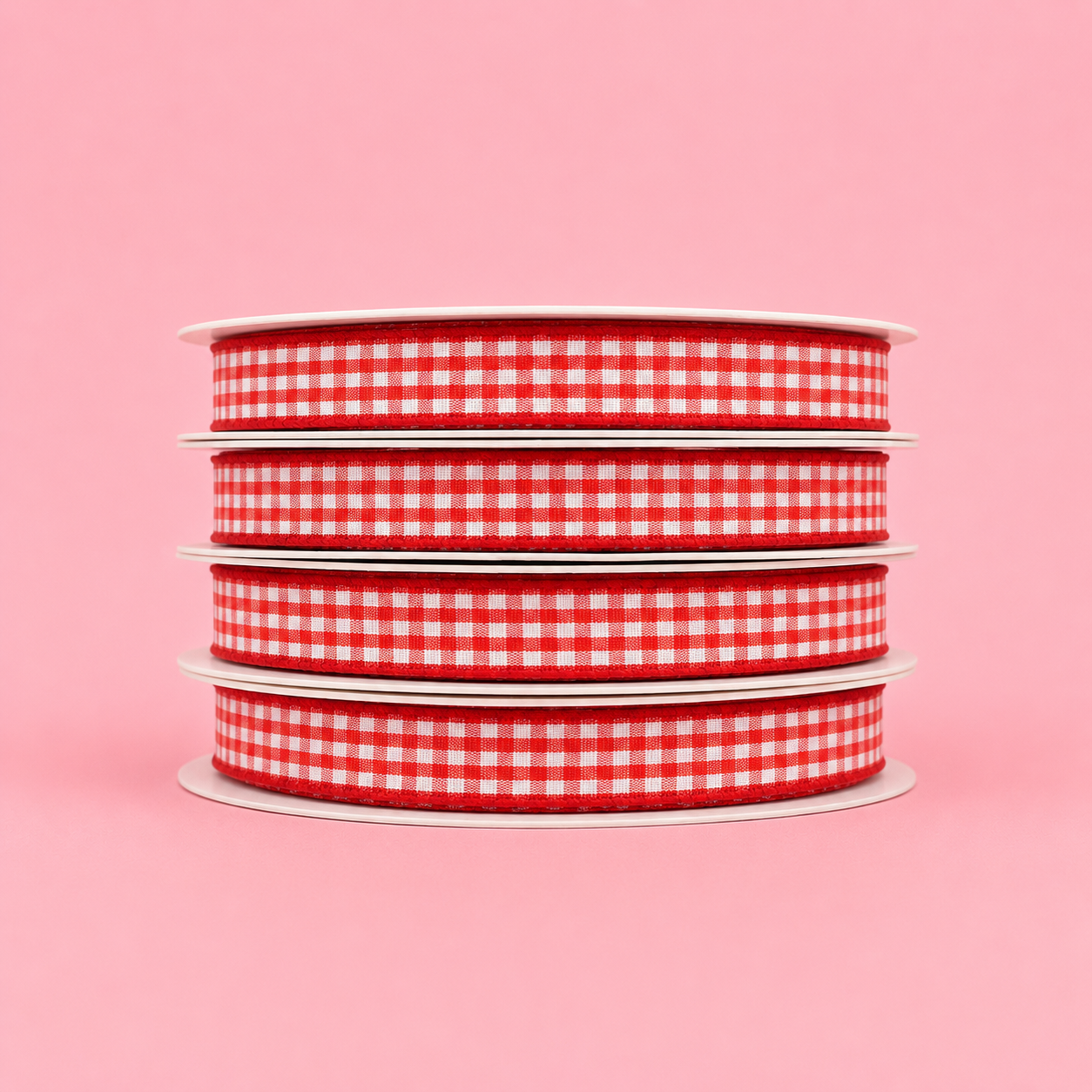 CINTA 1CM X 45 METROS - CUADROS ROJO