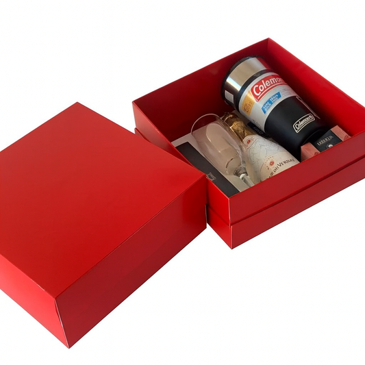 Caja 25x25x10cm Doble Pared Rojo