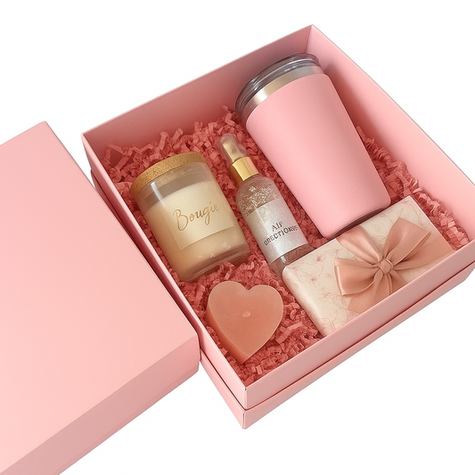 Caja 25x25x10cm Doble Pared Rosa