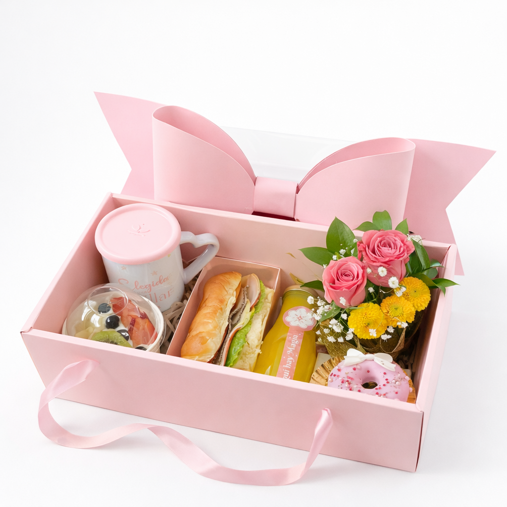 CAJA MOÑO ROSA 35X21X16.5CM -TRI3