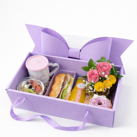 CAJA MOÑO LILA 35X21X16.5CM -TRI3.3