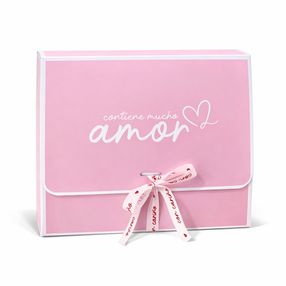 CAJA LAZO AMOR ROSA 27x24x8.5cm - LZDG.1SV