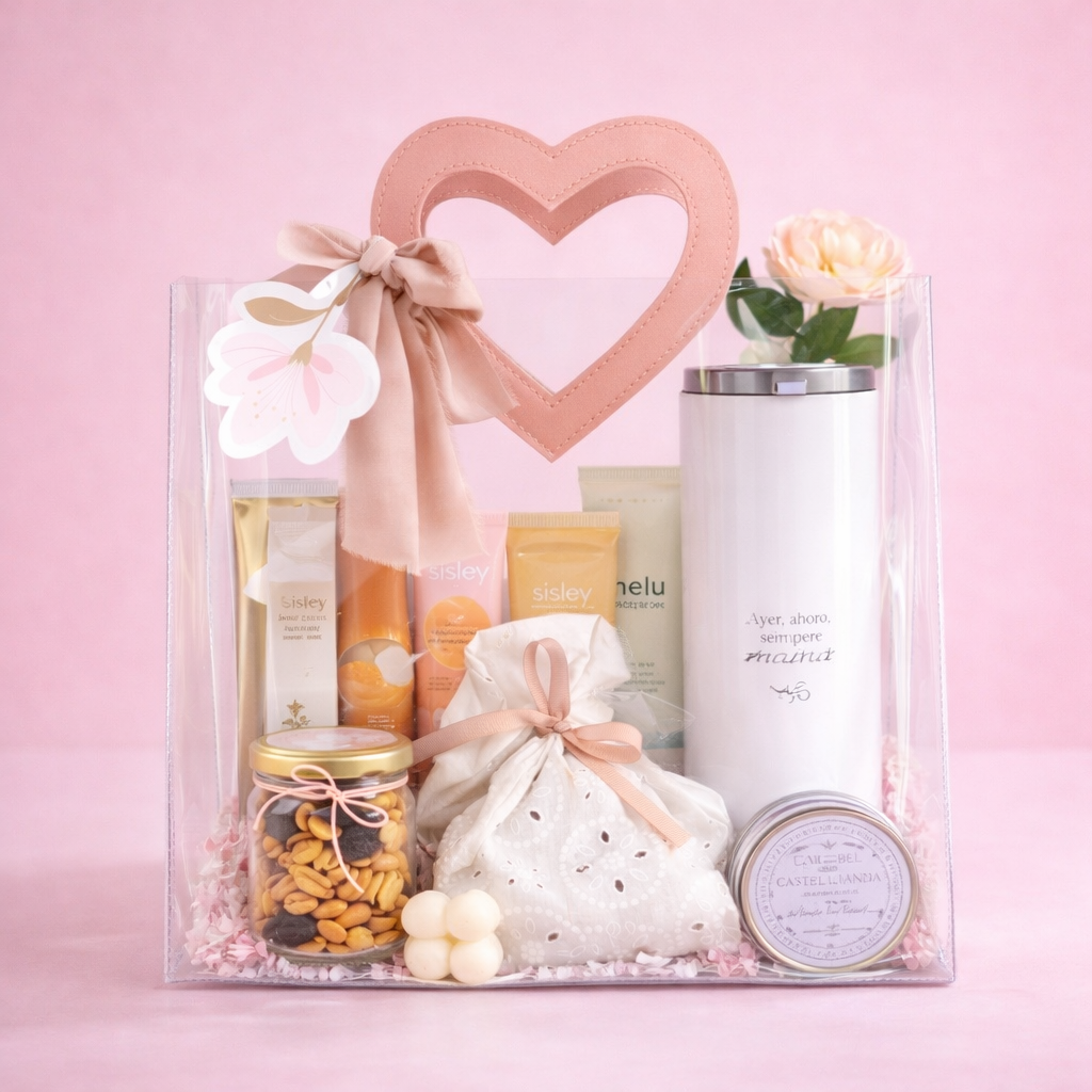 Bolsa PVC con Manija Corazón 25X14X28CM PK