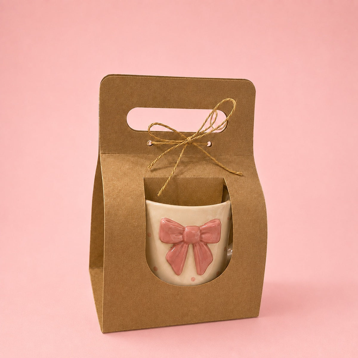 BOLSA PARA TAZA  KRAFT 17.5X11.5X9CM