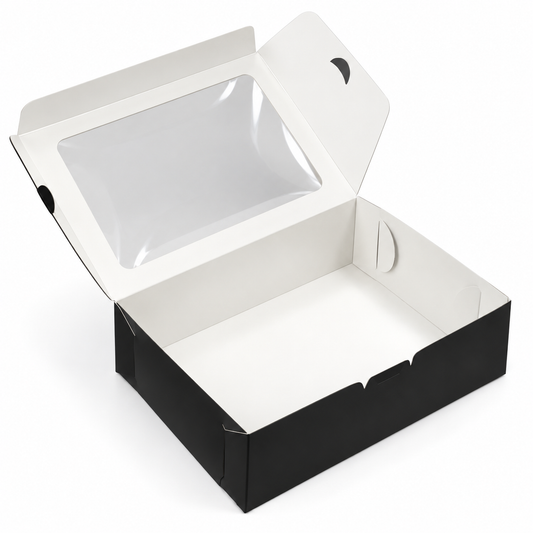 Caja 23x17x7cm Negro con visor - 641073