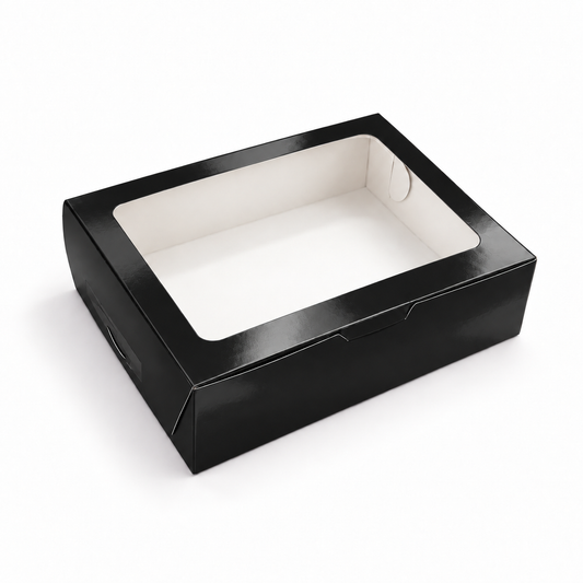 Caja 23x17x7cm Negro con visor - 641073