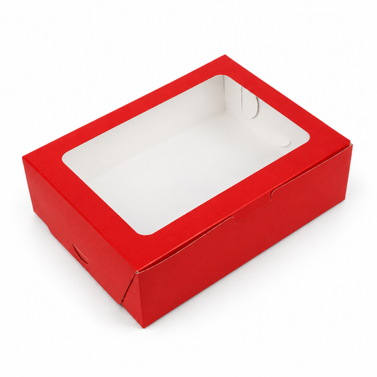 Caja 23x17x7cm Rojo con visor - 640871