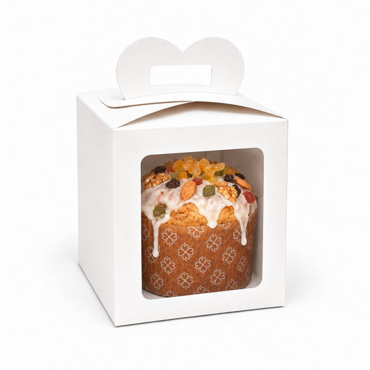 Caja para pan dulce 1KG con visor 17X17X20CM - 640638