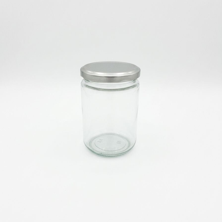 BOTELLA DE VIDRIO TAPA PLATA 350ML