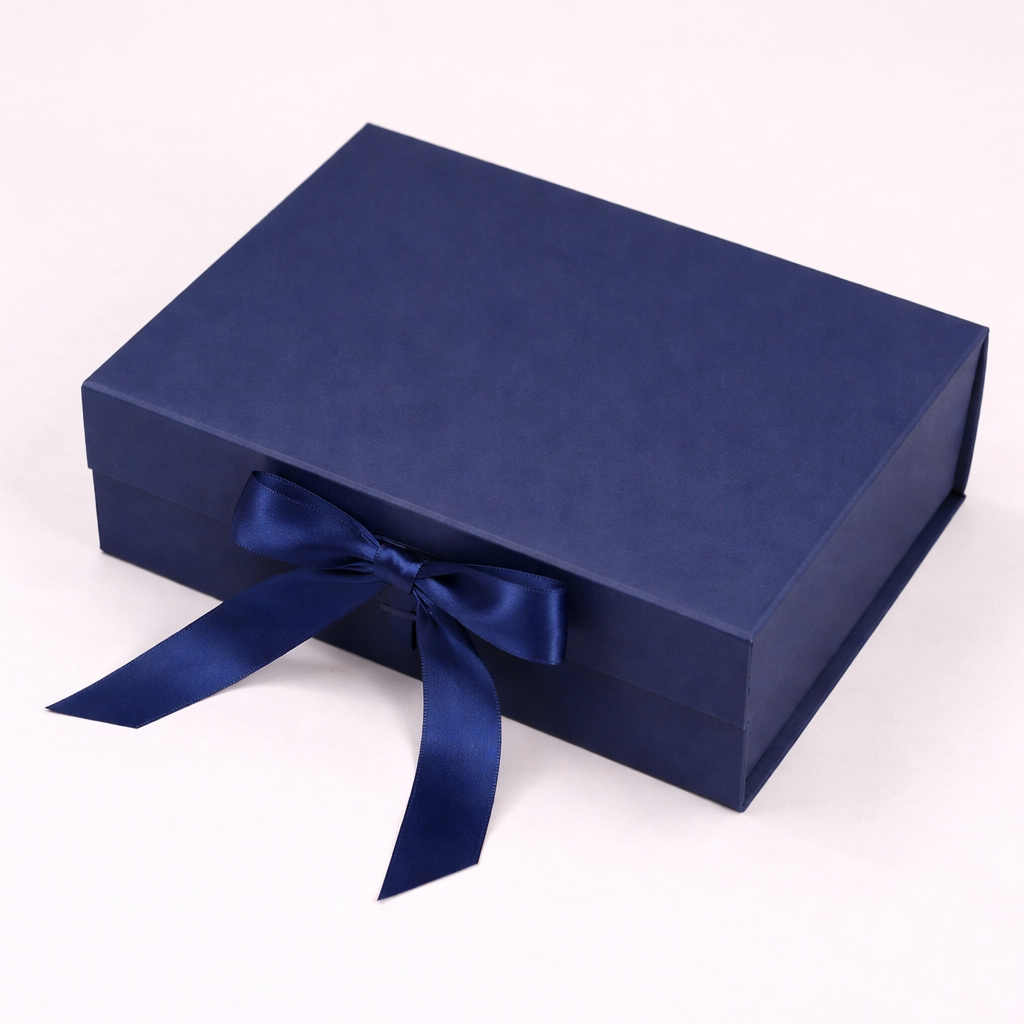 Caja Premium 22.5x16x8.5cm Azul Marino Desplegable