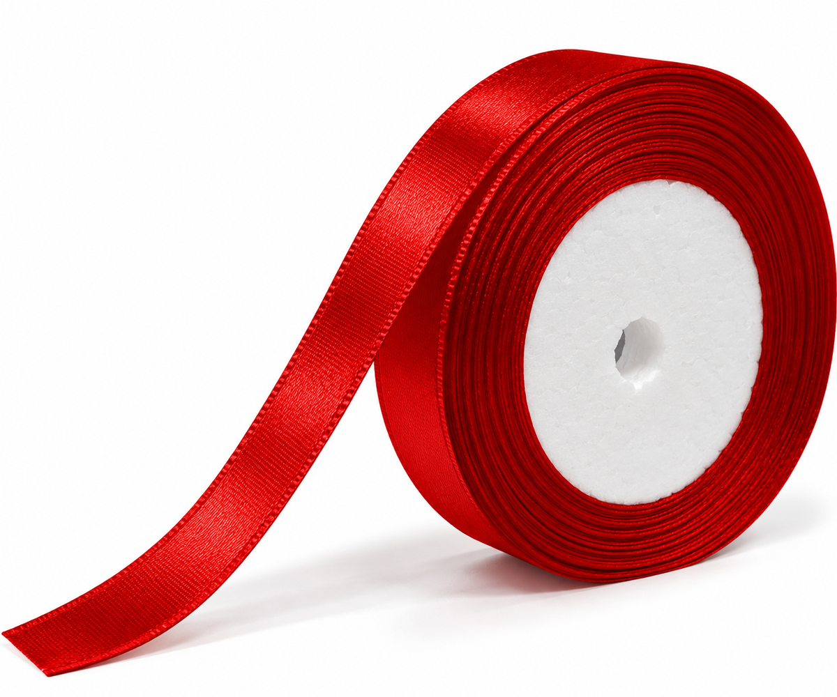 CINTA RASO 1CM X 20 METROS - ROJO 643733