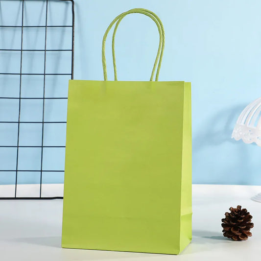 Bolsa en Papel Kraft Verde - 15x8x21 cm