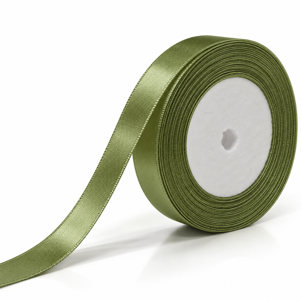 CINTA RASO 1CM X 20 METROS - VERDE OLIVA