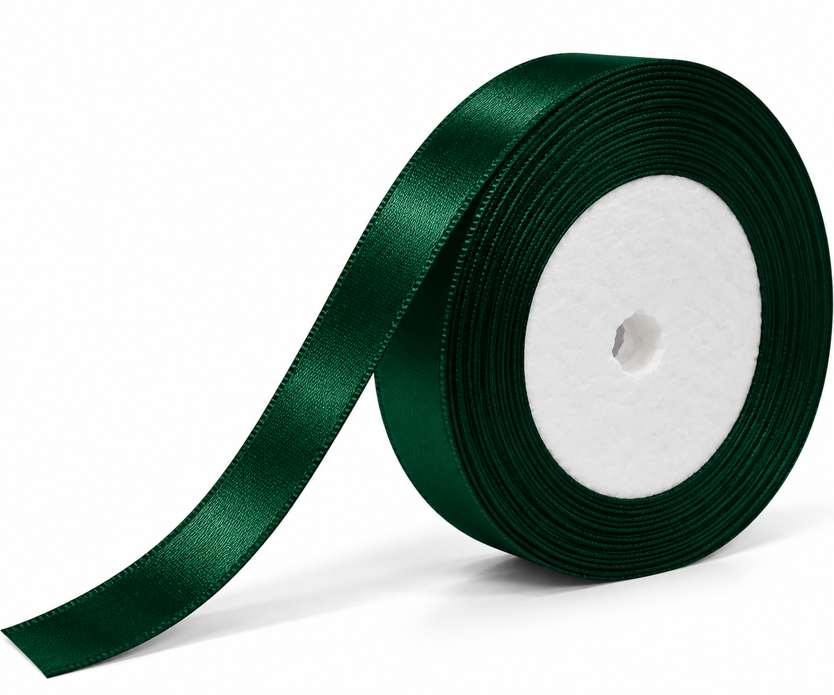 CINTA RASO 1CM X 20 METROS - VERDE OSC. 643732