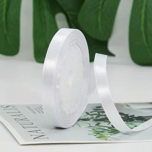 Cinta raso 10mm x 20 metros - Blanco W01