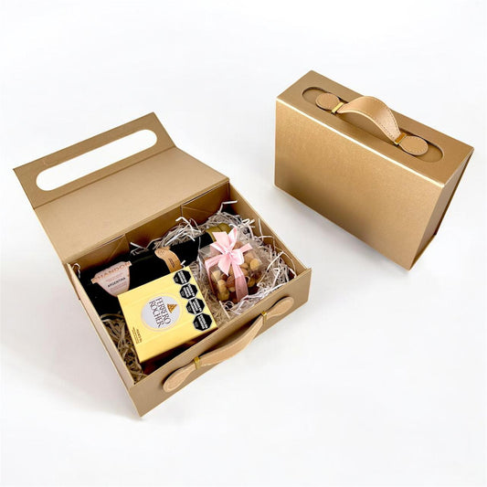 Caja Premium Maletin 24x18x8cm desplegable -DORADO
