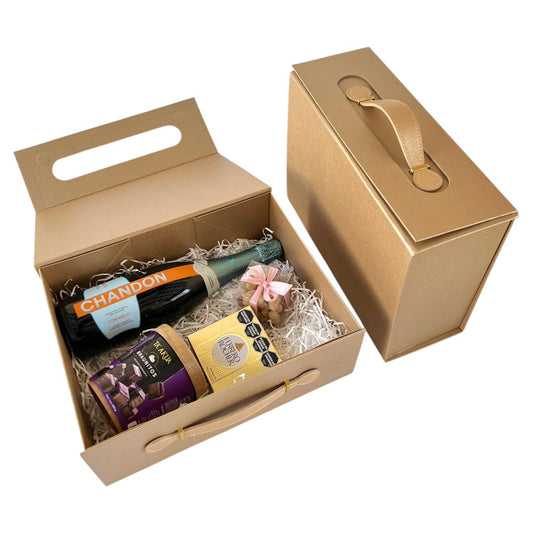 Caja Premium Maletin 33x25x12cm desplegable-DORADO