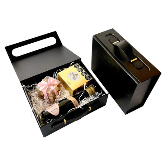 Caja Premium Maletin 24x18x8cm desplegable-NEGRO