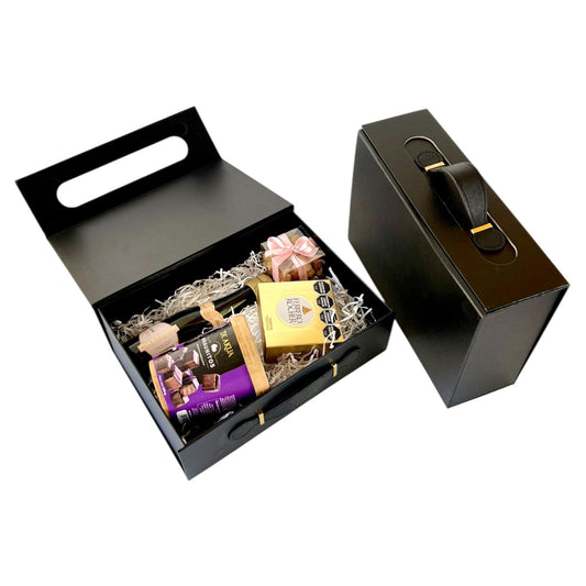 Caja Premium Maletin 28x20x9cm desplegable-NEGRO