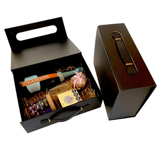 Caja Premium Maletin 33x25x12cm desplegable-NEGRO