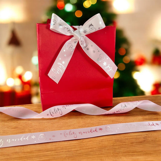 Cinta Feliz Navidad 2cm x 10 metros - Blanco