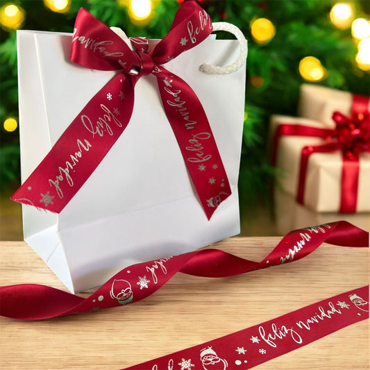Cinta Feliz Navidad 2cm x 10 metros - Bordo