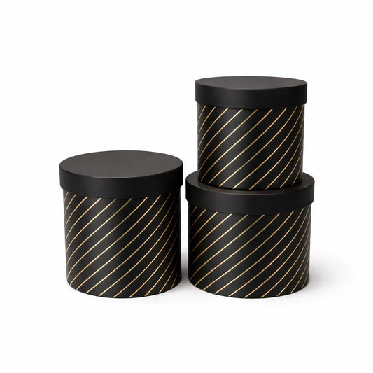 SETS DE 3 REDONDAS NEGRO CON FOIL - CNPR4.5