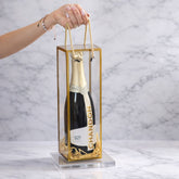 CAJA PARA VINO ACETATO  32X9X9CM - DORADO ACE-05
