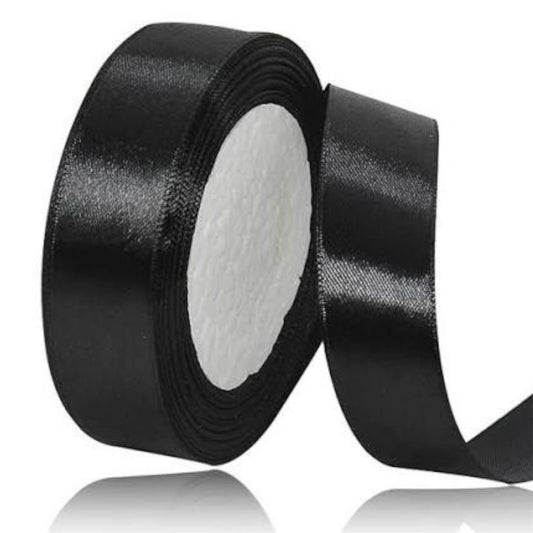 CINTA RASO 2.5CM X 20 METROS NEGRO-COD-39