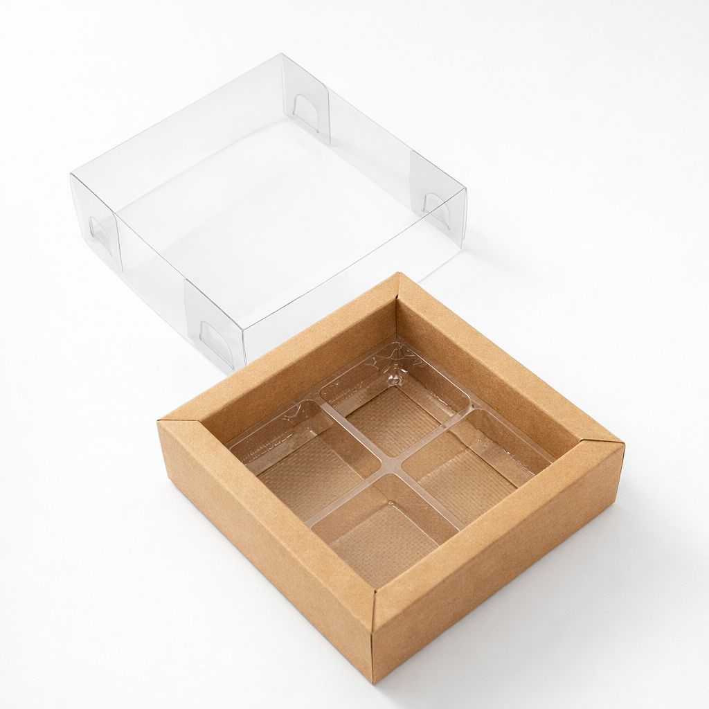CAJA CON BORDE 4 CAV. KRAFT - (PAQUETE X 5 UND) COD 7179