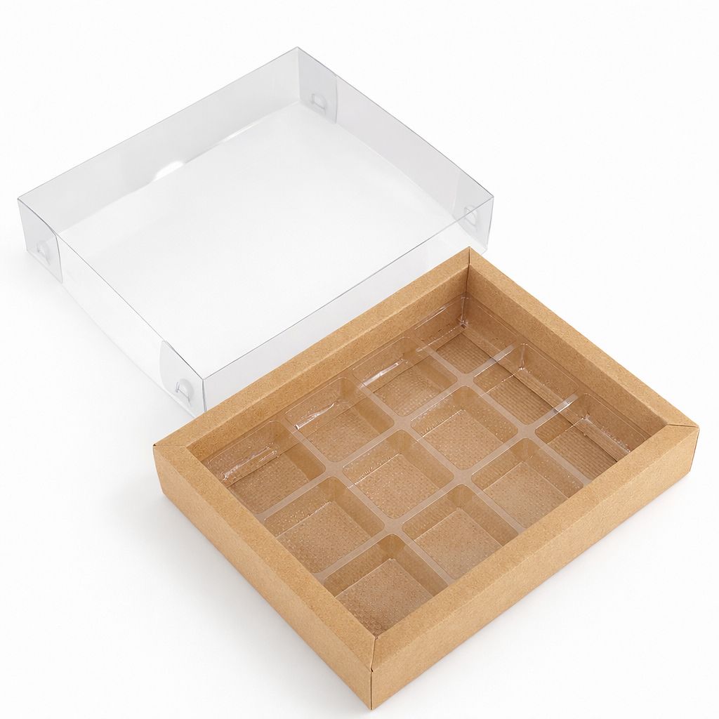 CAJA CON BORDE 12 CAV. KRAFT - (PAQUETE X 5 UND) COD 7203