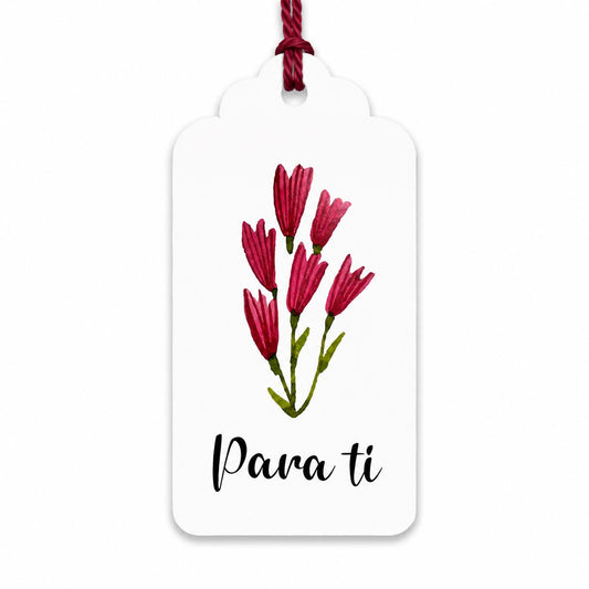 Tags “Para Ti” Flores Fucsia - contiene 10 unidades - COD 641344